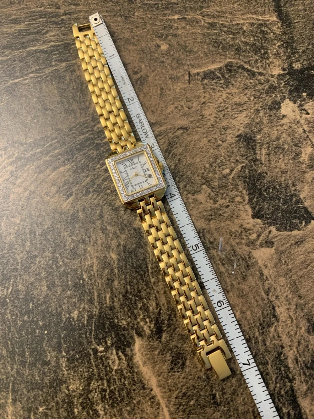 DMQ Women's Gold-Tone Crystal Accent Bracelet Watch